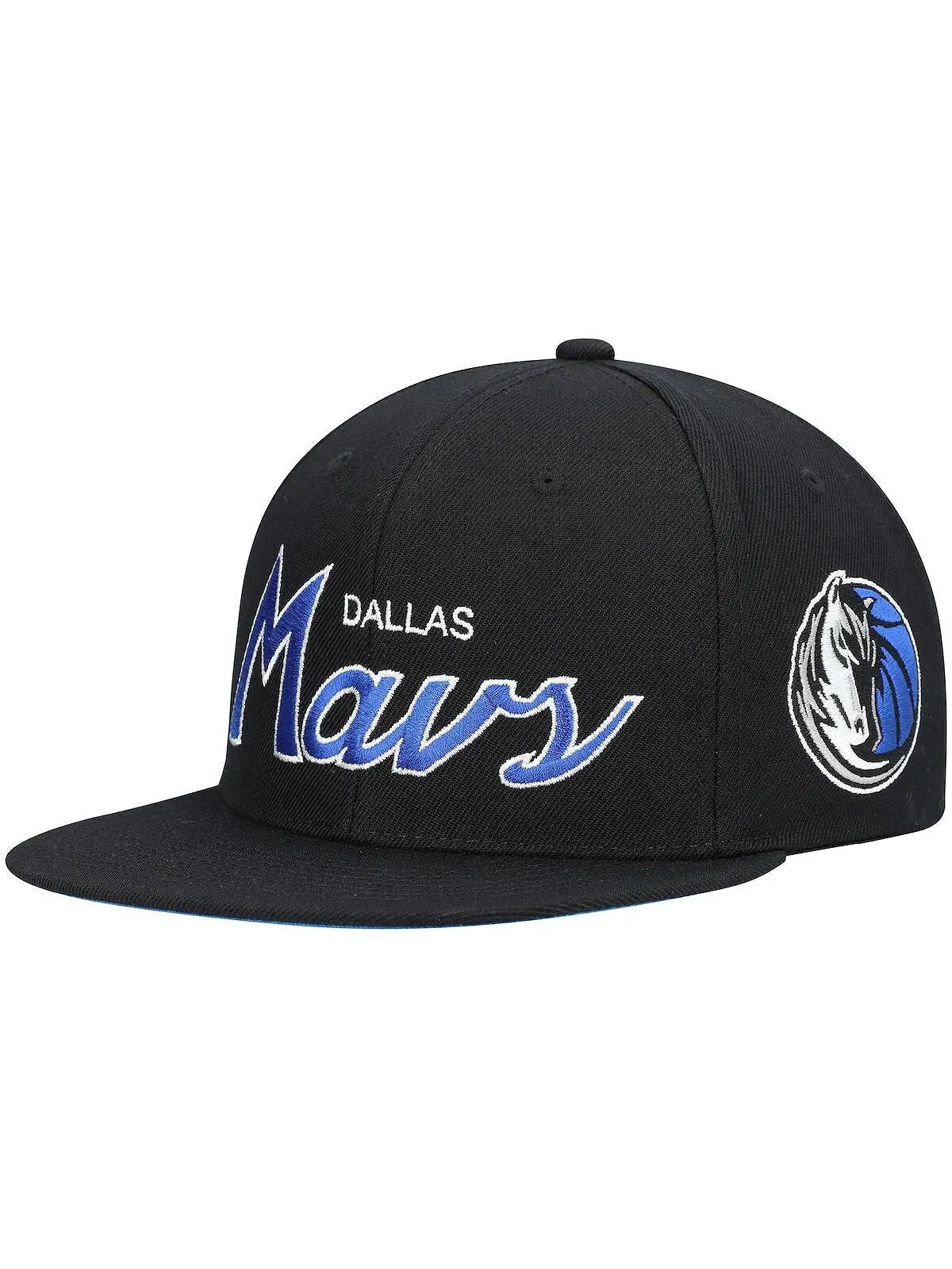 Мужская черная кепка Snapback Dallas Mavericks Hardwood Classics Script 2.0 Mitchell & Ness — изображение 1 из 4, черный