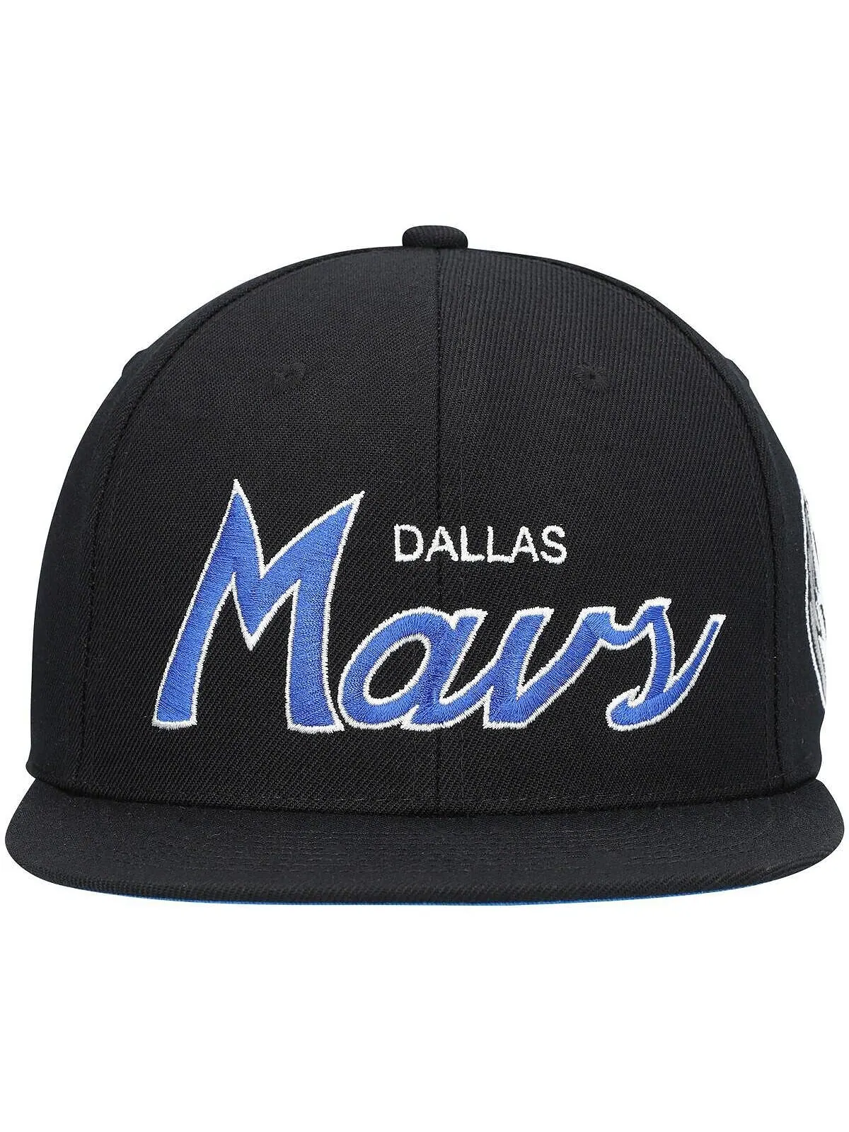 Мужская черная кепка Snapback Dallas Mavericks Hardwood Classics Script 2.0 Mitchell & Ness — изображение 2 из 4, черный