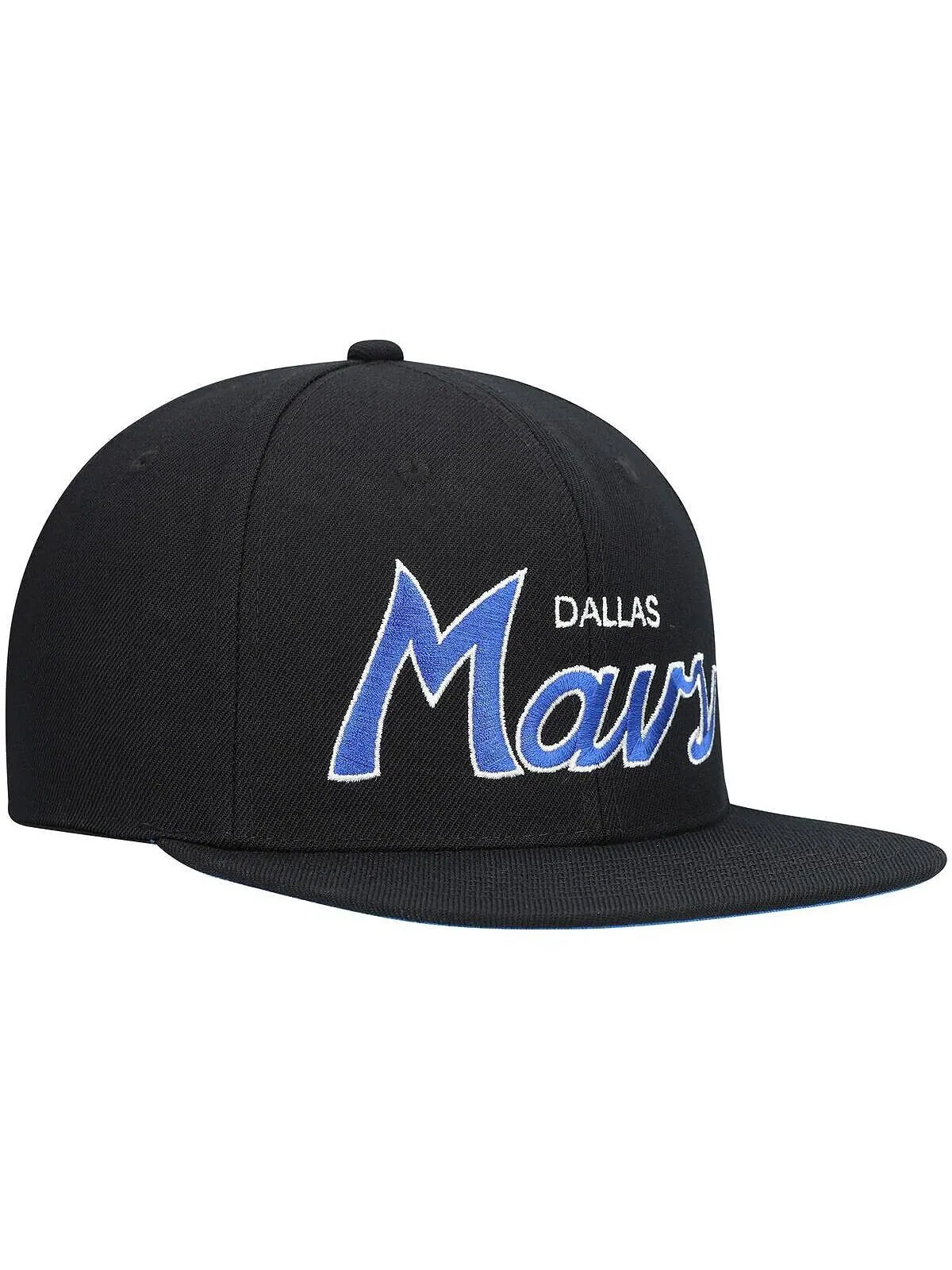 Мужская черная кепка Snapback Dallas Mavericks Hardwood Classics Script 2.0 Mitchell & Ness — изображение 3 из 4, черный