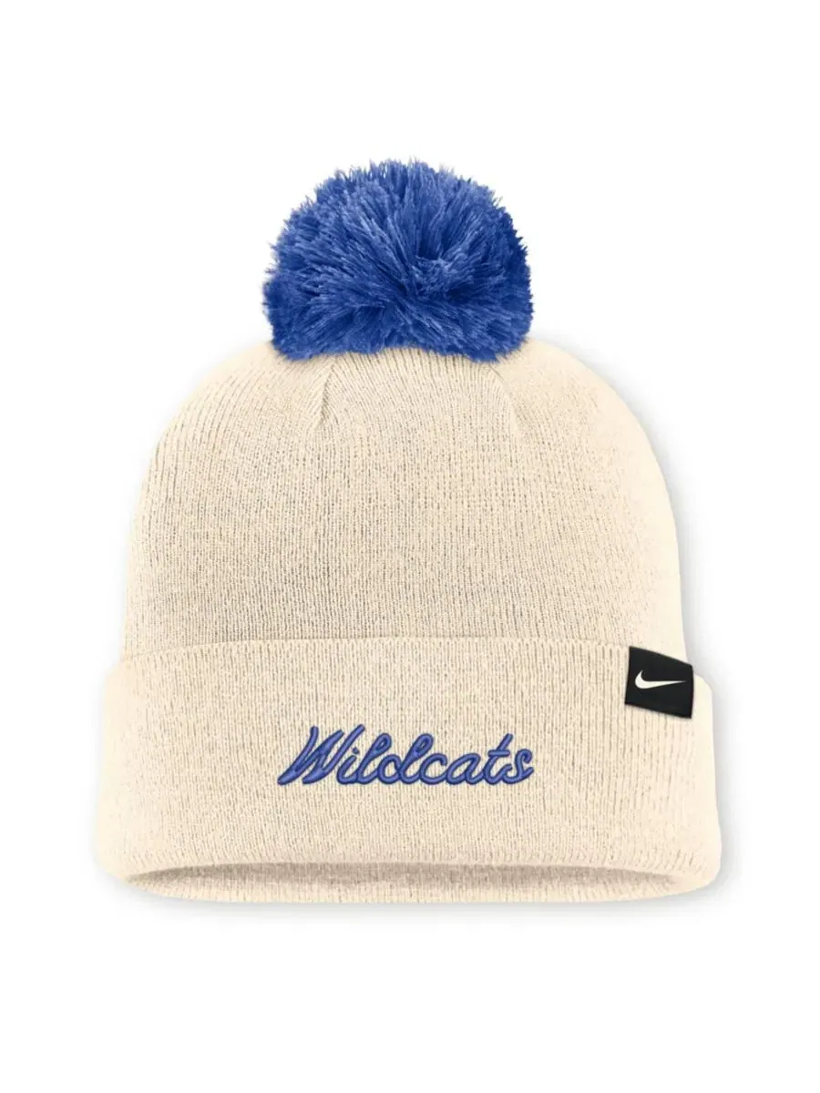 Шапка с помпоном Campus Prep Script Cuffed Knit Hat Nike, Natural Royal — изображение 2 из 2