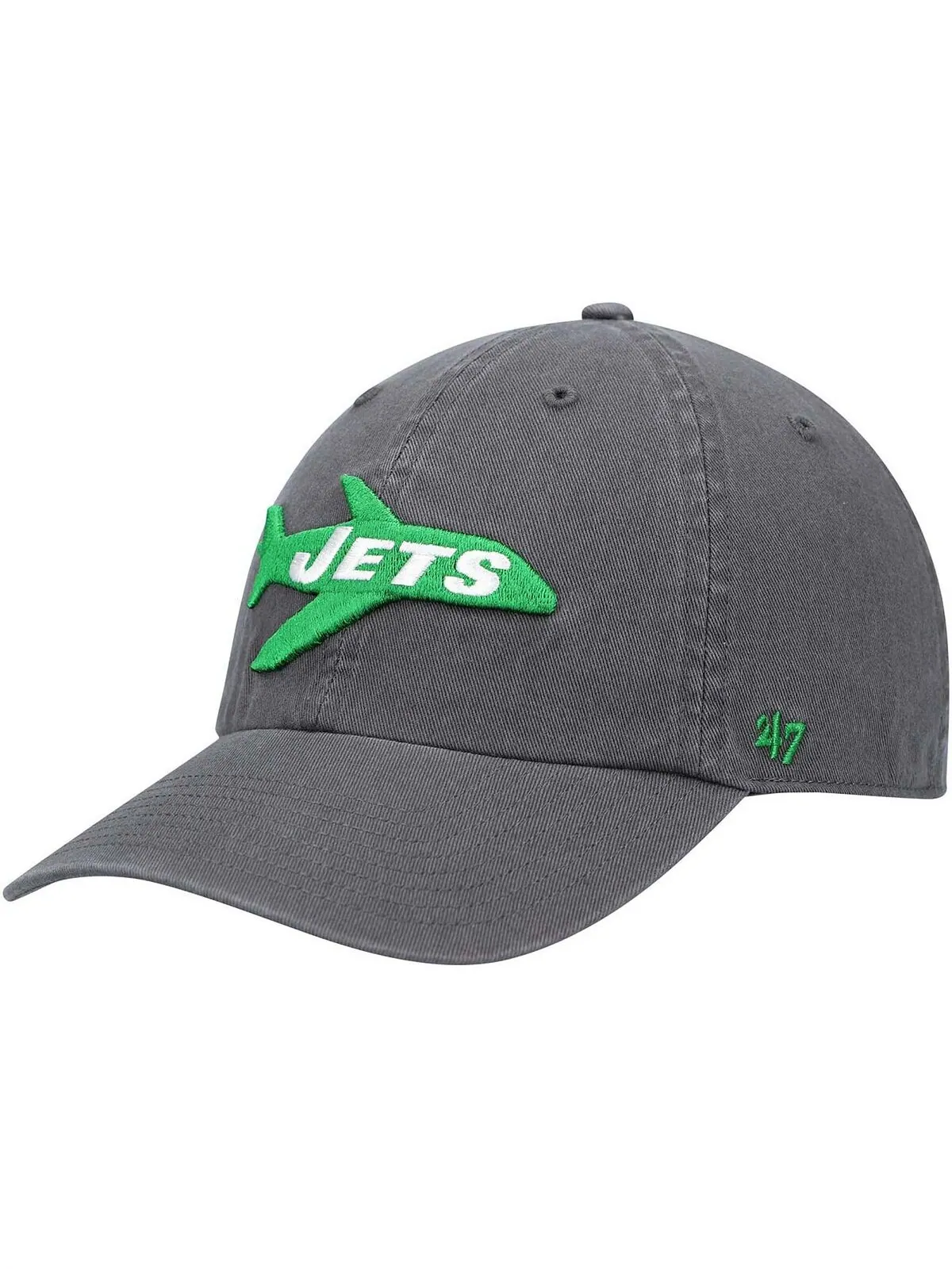 Мужская темно-серая регулируемая кепка New York Jets Clean Up Legacy '47 Brand — изображение 1 из 4, темно-серый