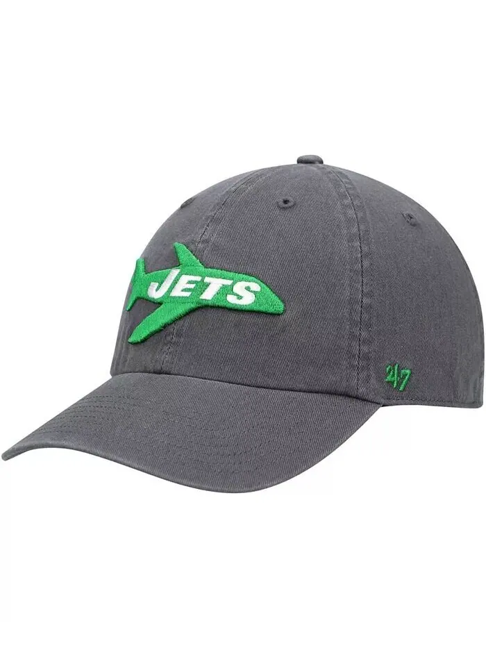 Мужская темно-серая регулируемая кепка New York Jets Clean Up Legacy '47 Brand — изображение 1 из 4