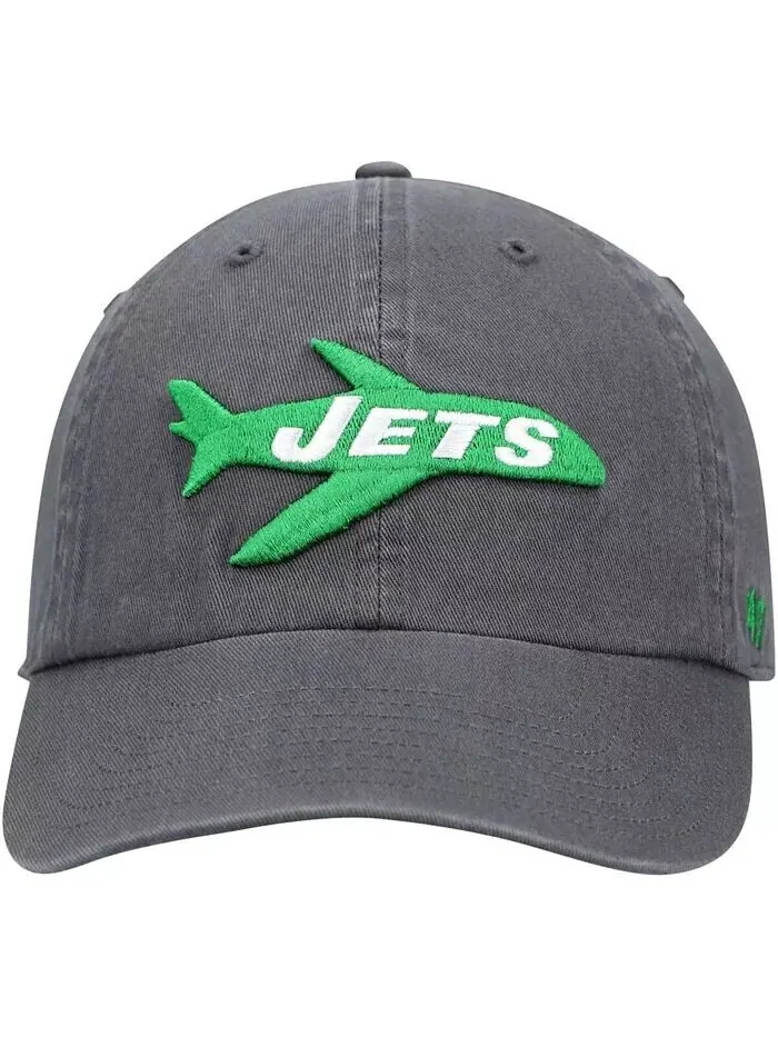 Мужская темно-серая регулируемая кепка New York Jets Clean Up Legacy '47 Brand — изображение 2 из 4