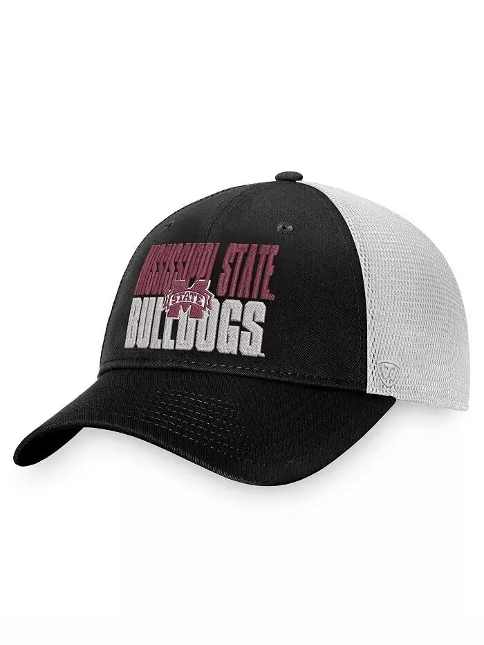 Мужская черно-белая кепка Snapback Trucker Stockpile Mississippi State Bulldogs Top Of The World — изображение 1 из 1
