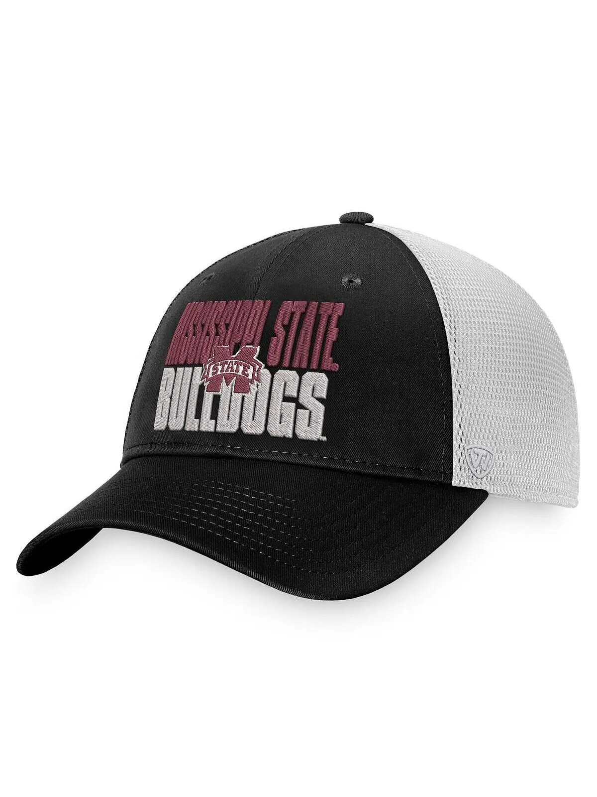 Мужская черно-белая кепка Snapback Trucker Stockpile Mississippi State Bulldogs Top of the World — изображение 1 из 1