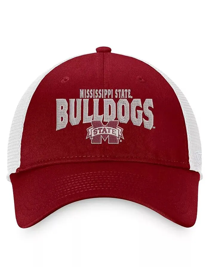 Мужская кепка-кнопка Trucker Snapback Maroon, белая, Mississippi State Bulldogs Breakout Top of the — изображение 2 из 2