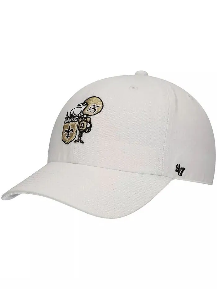 Мужская белая регулируемая кепка New Orleans Saints Clean Up Legacy '47 Brand — изображение 1 из 4