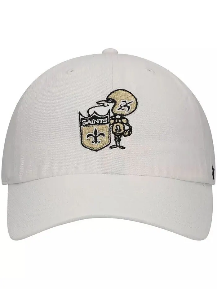 Мужская белая регулируемая кепка New Orleans Saints Clean Up Legacy '47 Brand — изображение 2 из 4