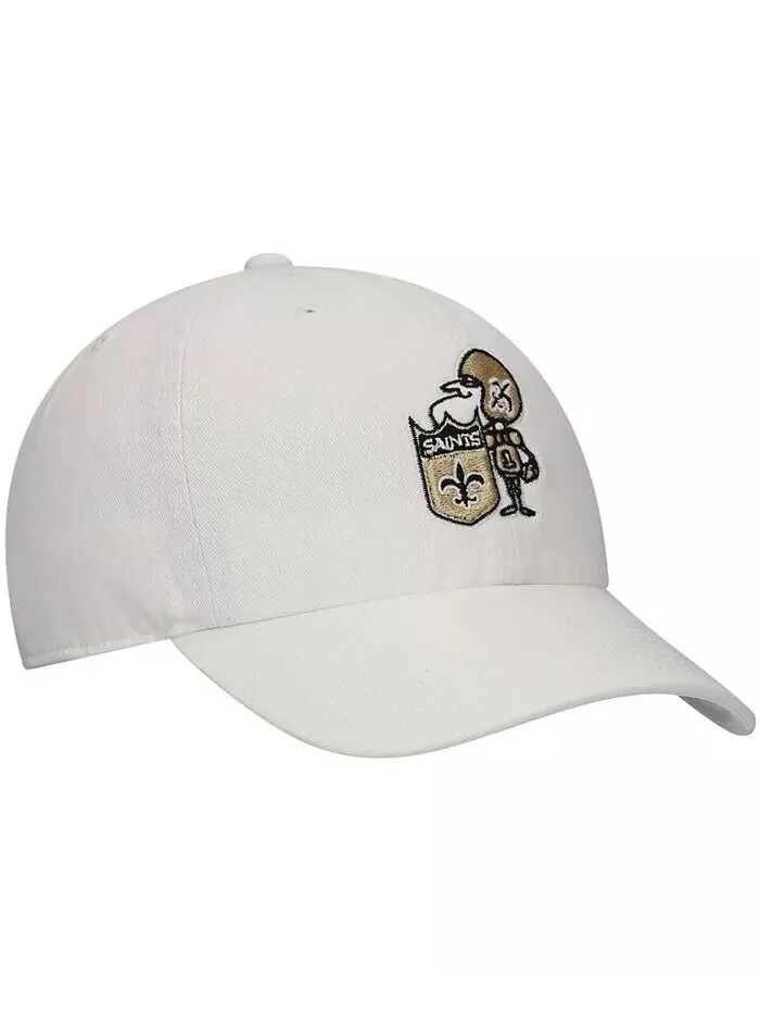Мужская белая регулируемая кепка New Orleans Saints Clean Up Legacy '47 Brand — изображение 3 из 4