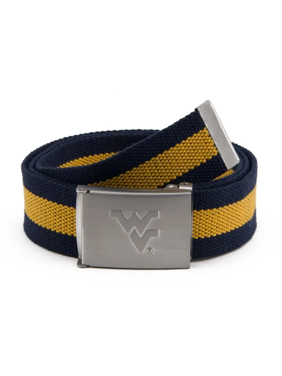 Мужской ремень с полосатым дизайном West Virginia Mountaineers Eagles Wings — изображение 1 из 1, нет цвета