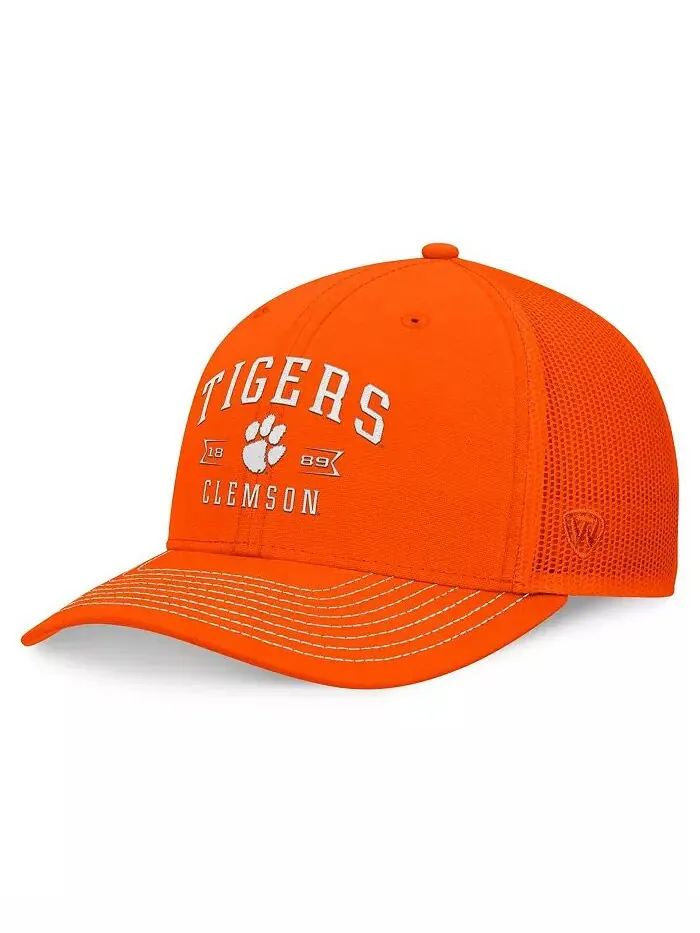 Мужская оранжевая регулируемая кепка Clemson Tigers Carson Trucker Top of the World — изображение 1 из 4