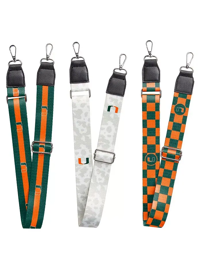 Набор из 3 ремней для сумки Miami Hurricanes Logo Brands