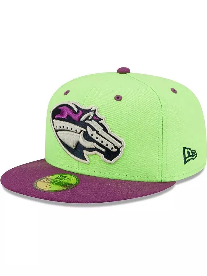 Мужская зелено-фиолетовая приталенная шляпа Caballos de Stockton Copa De La Diversion 59FIFTY New