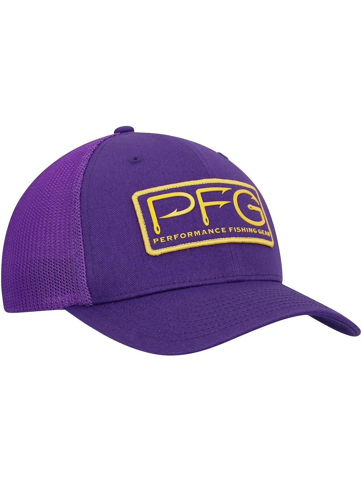 Мужская фиолетовая шляпа LSU Tigers PFG Hooks Flex Hat Columbia — изображение 3 из 4, фиолетовый