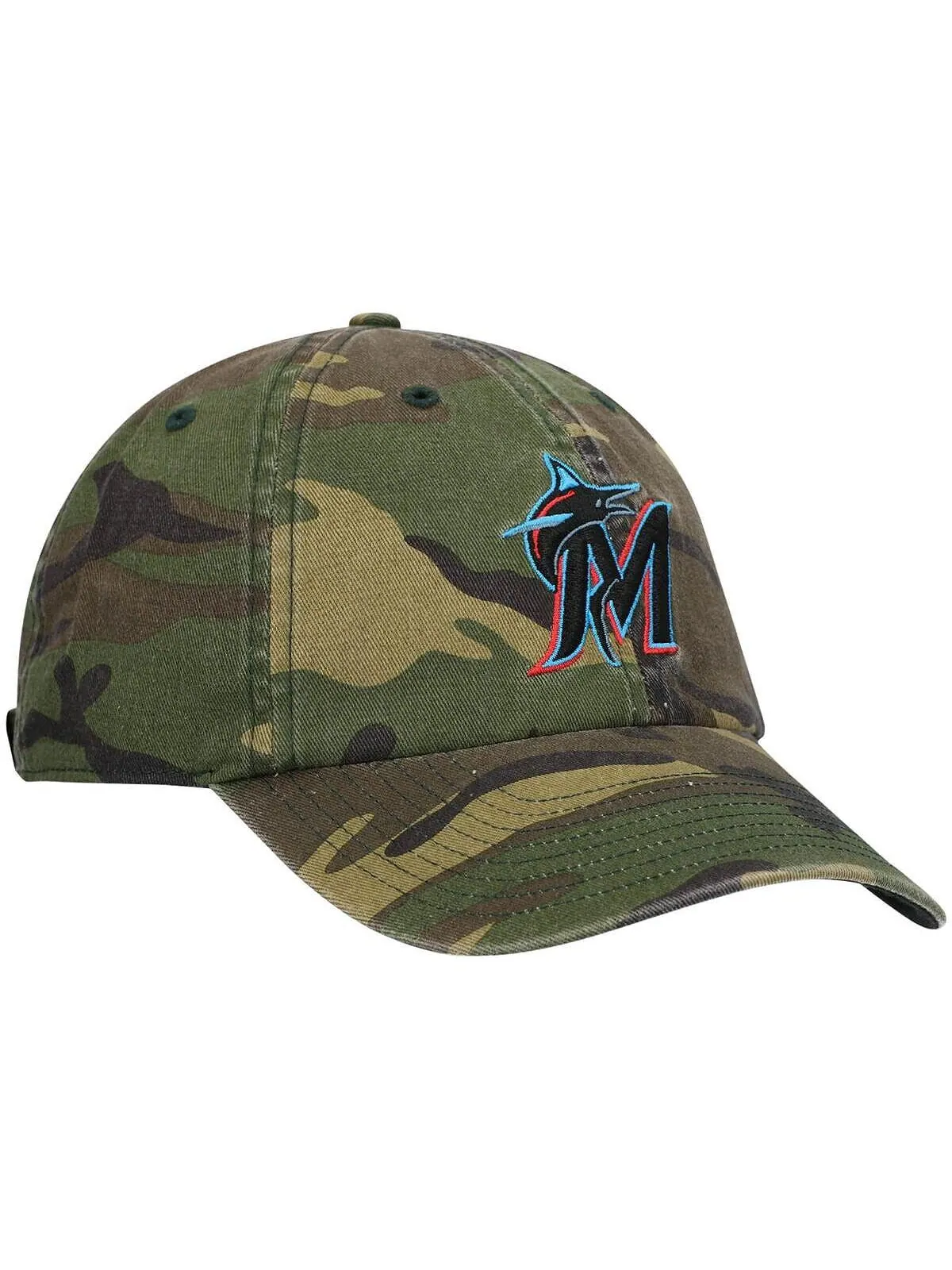 Мужская регулируемая кепка с камуфляжным принтом '47 Miami Marlins Team Clean Up '47 Brand — изображение 2 из 4