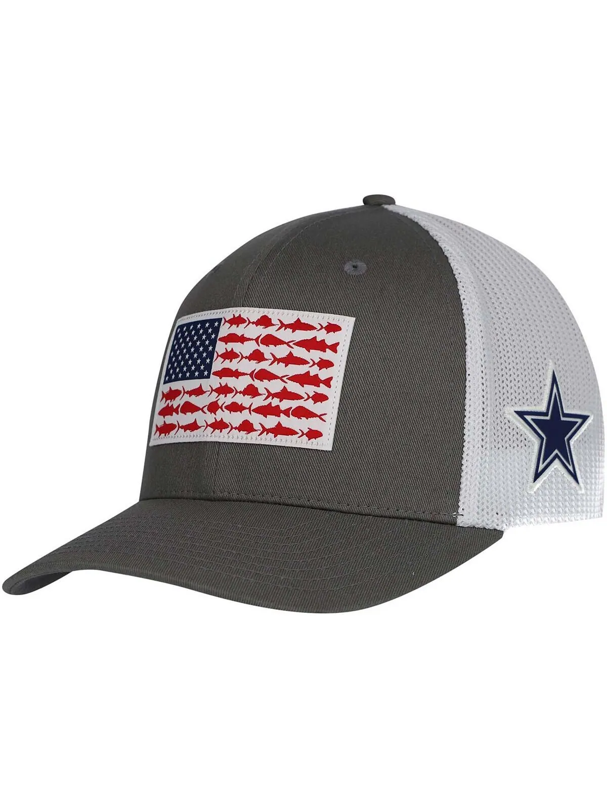 Мужская гибкая кепка с флагом Dallas Cowboys PFG Fish Columbia — изображение 1 из 4, серый