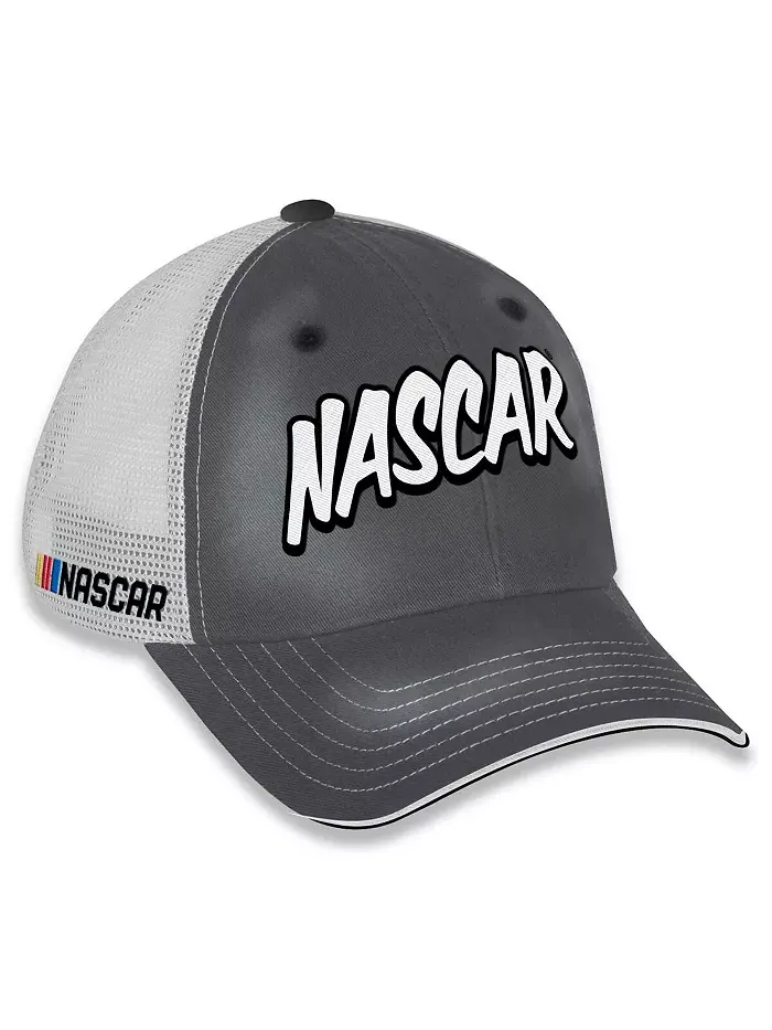 Женская регулируемая кепка NASCAR Pit Box серо-белого цвета Checkered Flag Sports — изображение 1 из 5