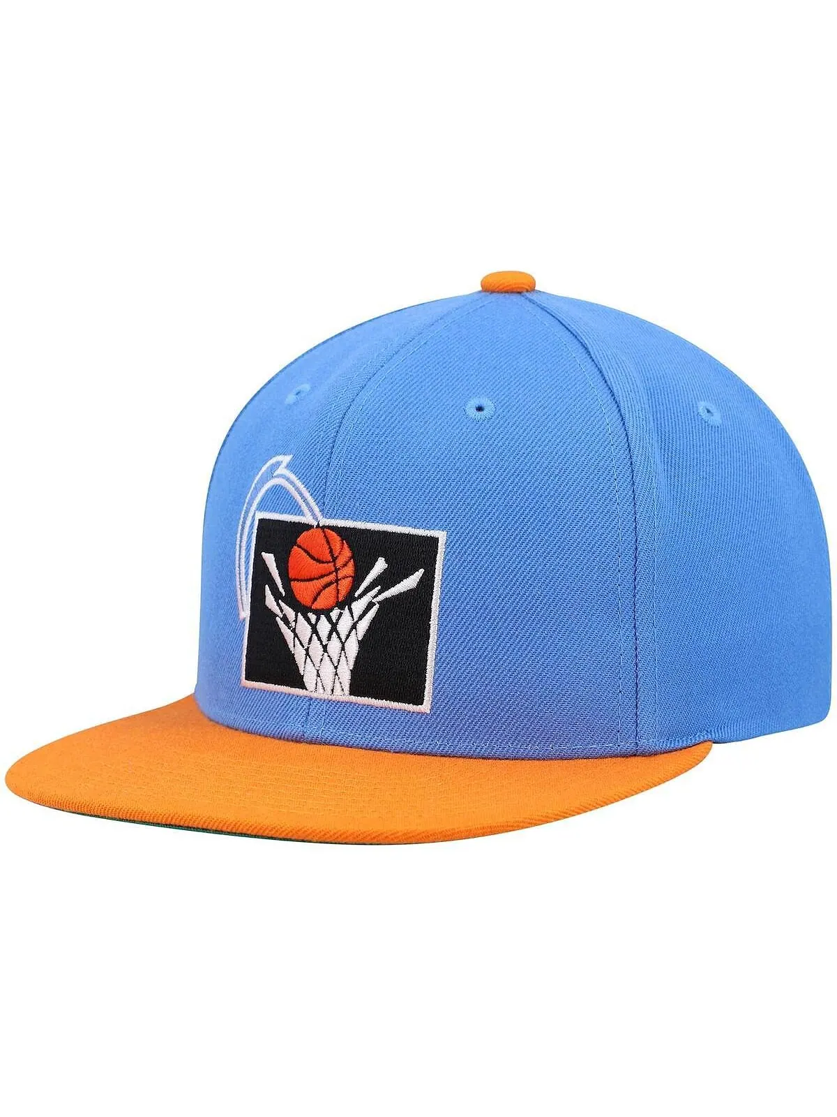 Мужская сине-оранжевая кепка Cleveland Cavaliers Hardwood Classics Team двухцветная 2.0 Snapback — изображение 1 из 4