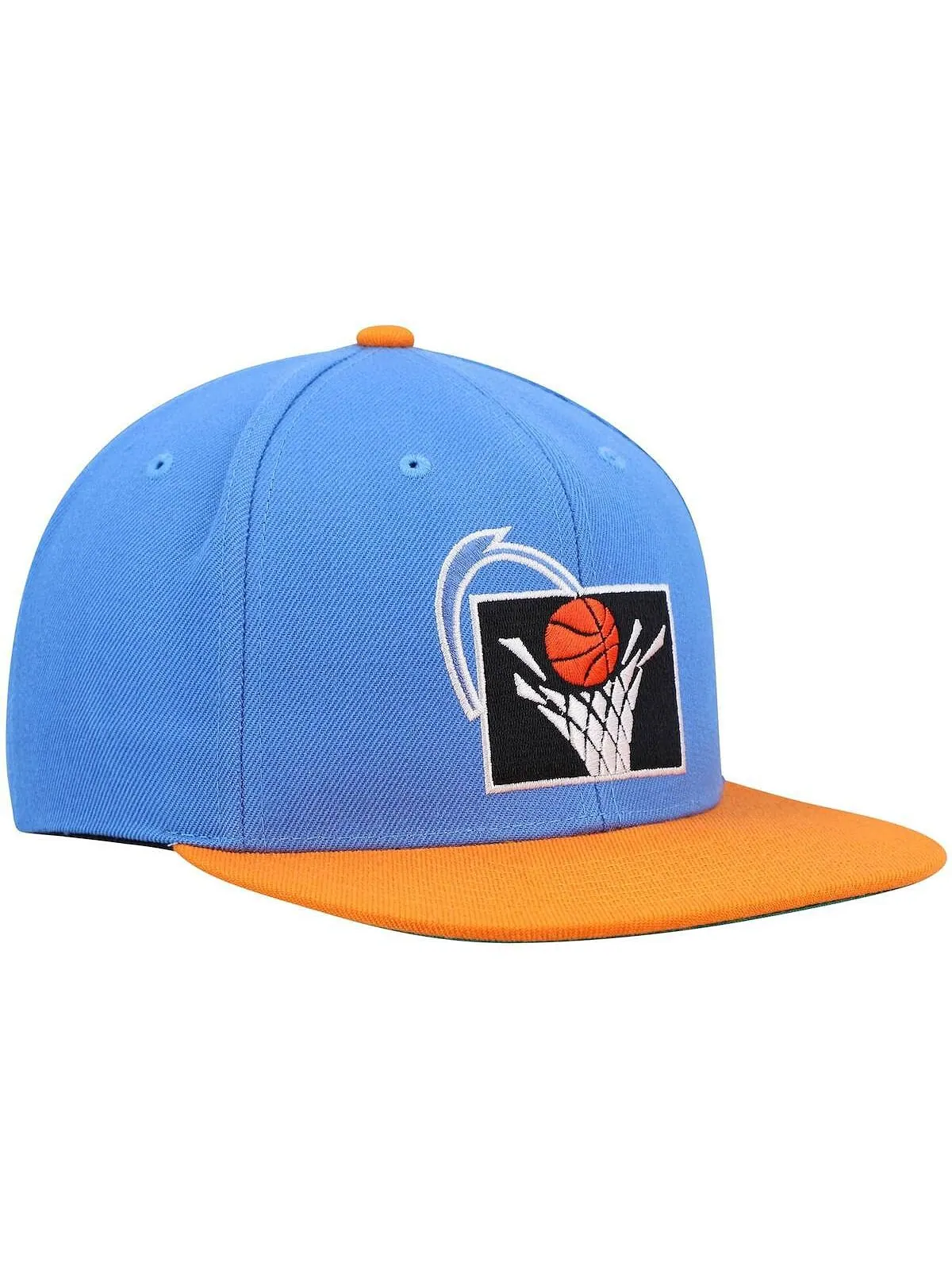 Мужская сине-оранжевая кепка Cleveland Cavaliers Hardwood Classics Team двухцветная 2.0 Snapback — изображение 3 из 4