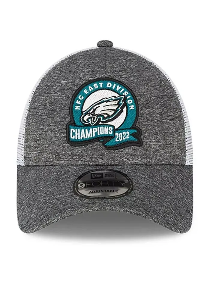 Мужская регулируемая шляпа Хизер Грей Филадельфия Иглз 2022 NFC East Division Champions Раздевалка — изображение 4 из 4