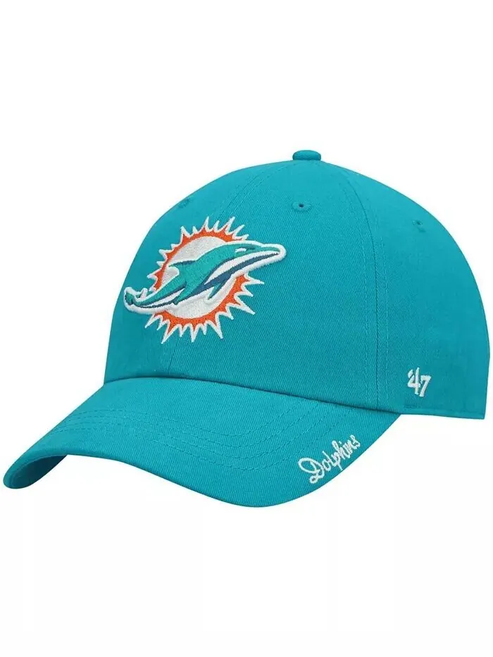 Женская регулируемая шапка Aqua Miami Dolphins Miata Clean Up Primary '47 Brand — изображение 1 из 4