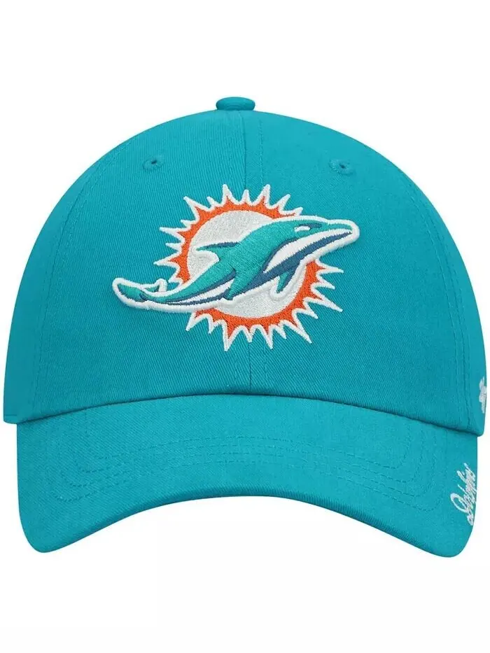 Женская регулируемая шапка Aqua Miami Dolphins Miata Clean Up Primary '47 Brand — изображение 2 из 4