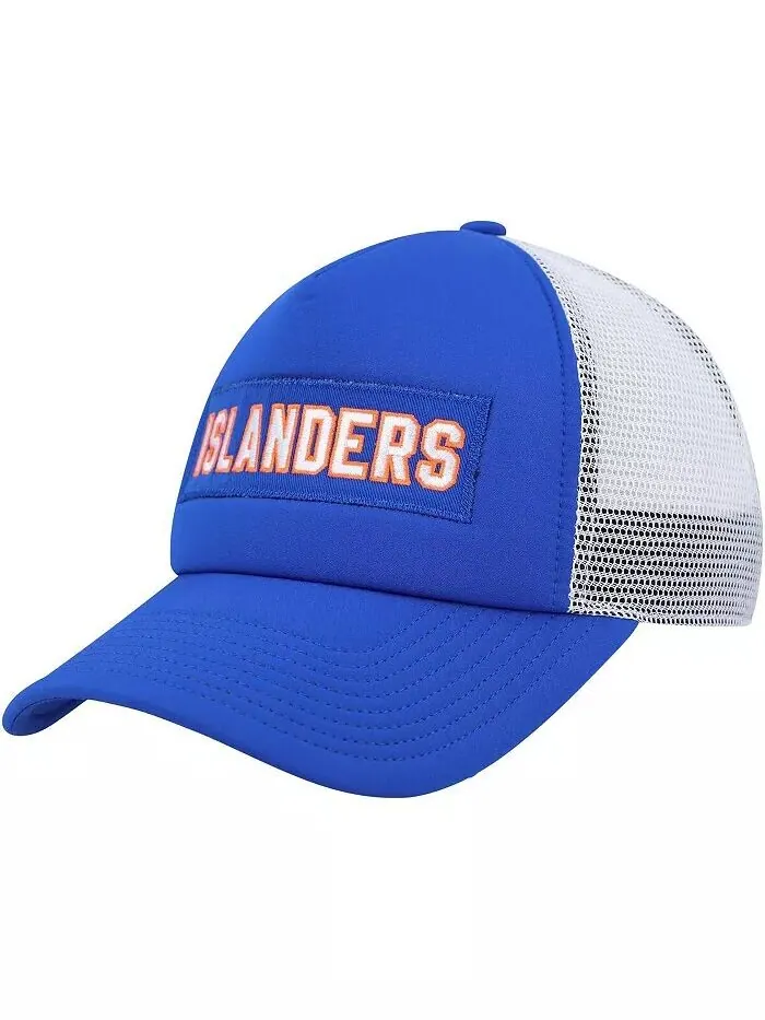 Мужская королевская белая кепка New York Islanders Team Plate Trucker Snapback Adidas — изображение 1 из 1