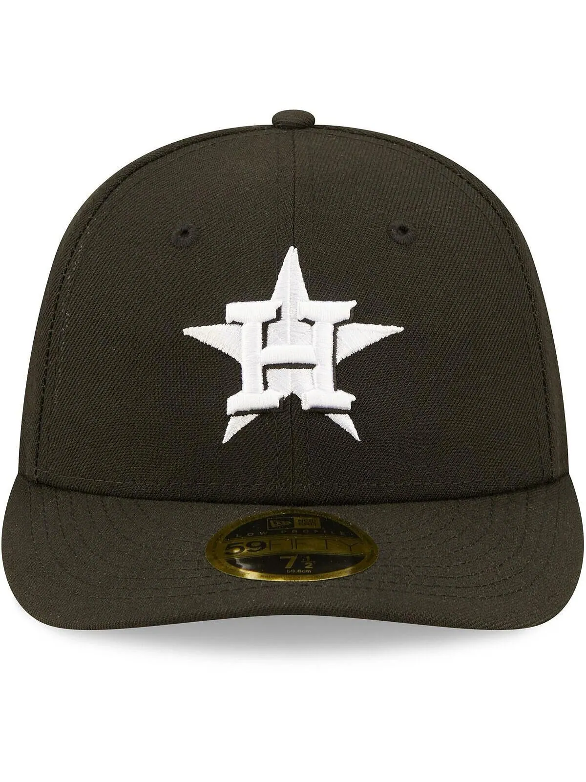 Мужская низкопрофильная приталенная шляпа Houston Astros черно-белая 59FIFTY New Era — изображение 2 из 4, черный