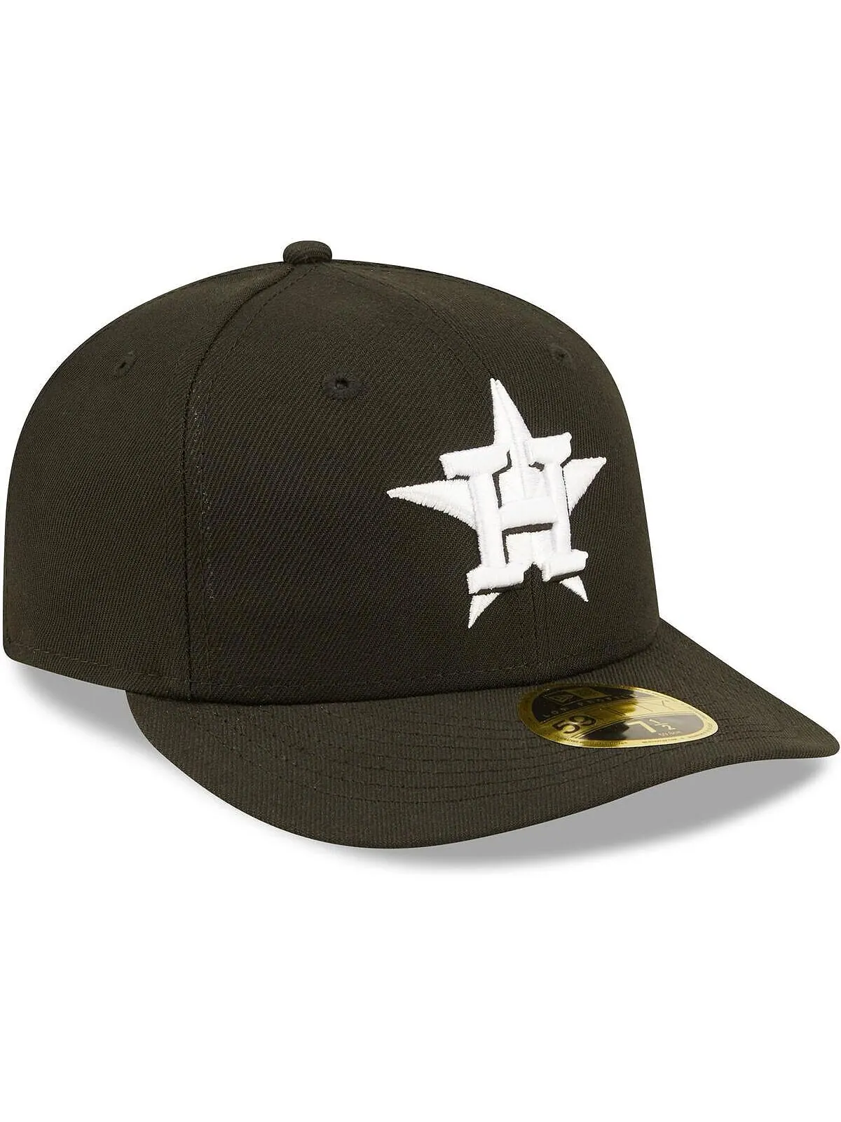Мужская низкопрофильная приталенная шляпа Houston Astros черно-белая 59FIFTY New Era — изображение 3 из 4, черный