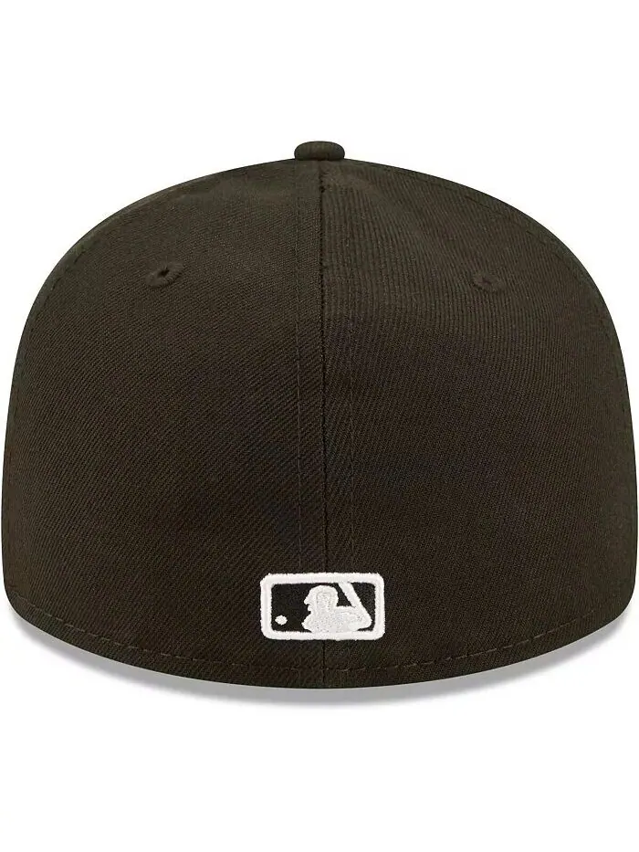 Мужская шляпа Houston Astros черного и белого цвета с низким профилем 59FIFTY Fitted New Era — изображение 4 из 4