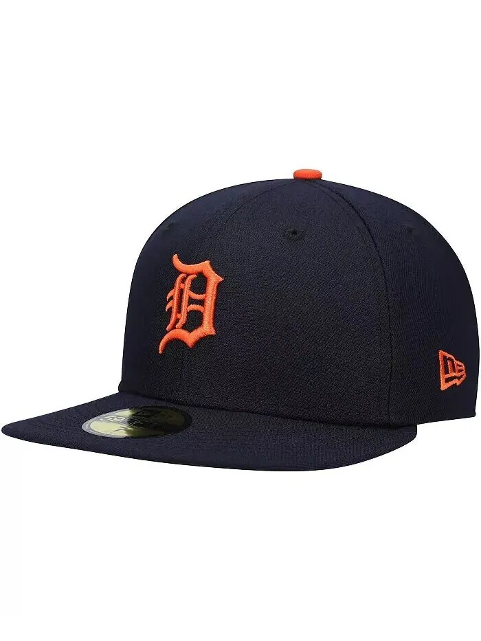 Мужская темно-синяя приталенная шляпа Detroit Tigers Authentic Collection On-Field Road 59FIFTY New
