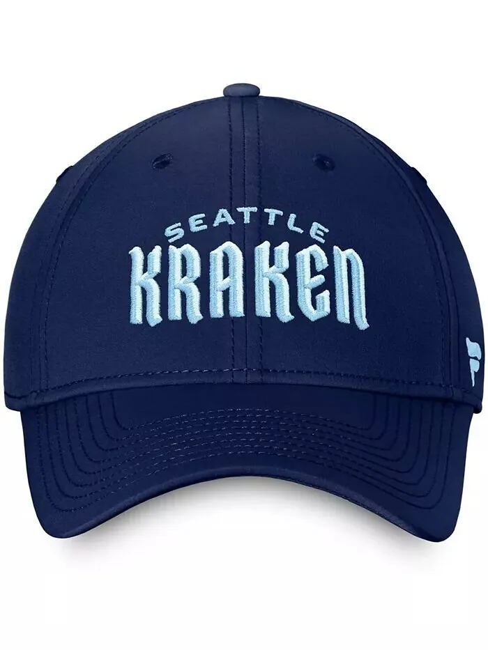 Мужская гибкая шляпа Deep Sea темно-синего цвета Seattle Kraken Wordmark Fanatics — изображение 2 из 4