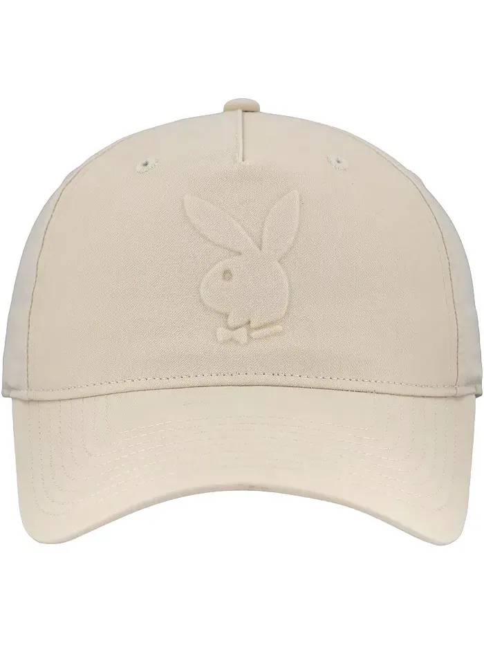 Мужская и женская регулируемая кепка Playboy цвета хаки с тисненым логотипом Lids — изображение 3 из 4