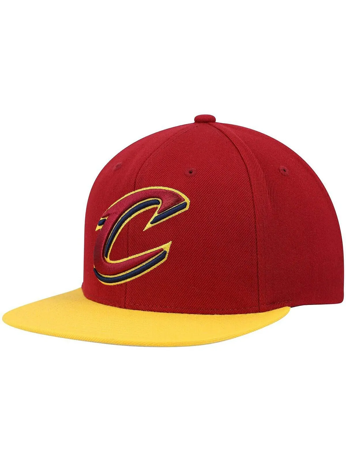 Мужская двухцветная бейсболка Snapback 2.0 винно-золотого цвета Cleveland Cavaliers Team Mitchell & — изображение 1 из 4