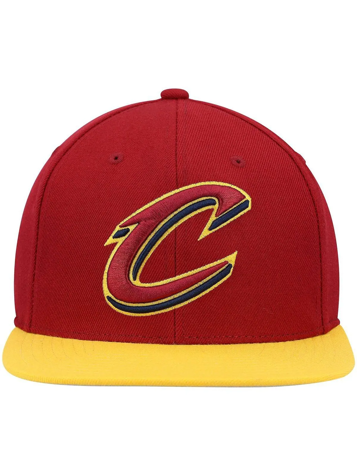 Мужская двухцветная бейсболка Snapback 2.0 винно-золотого цвета Cleveland Cavaliers Team Mitchell & — изображение 2 из 4
