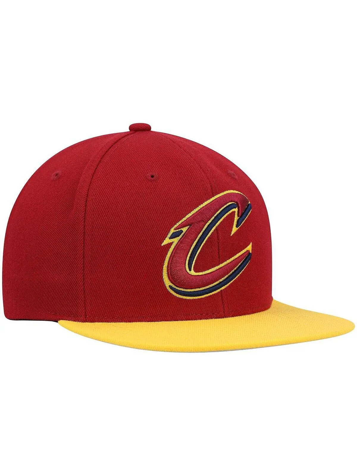 Мужская двухцветная бейсболка Snapback 2.0 винно-золотого цвета Cleveland Cavaliers Team Mitchell & — изображение 3 из 4