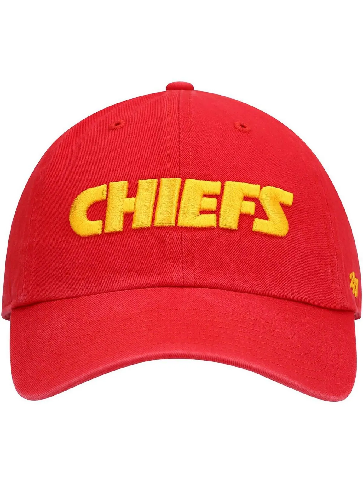 Мужская красная регулируемая кепка Kansas City Chiefs Clean Up Script '47 Brand — изображение 2 из 4, красный