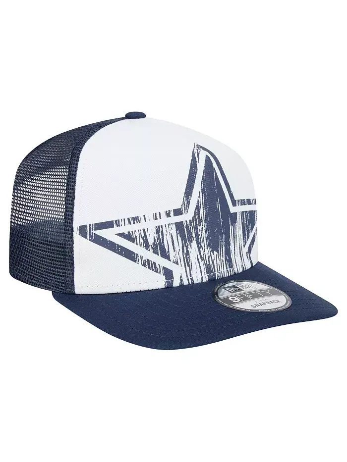 Белая/тёмно-синяя состаренная кепка-кнопка Dallas Cowboys 9FIFTY с А-образной оправой для больших — изображение 2 из 4