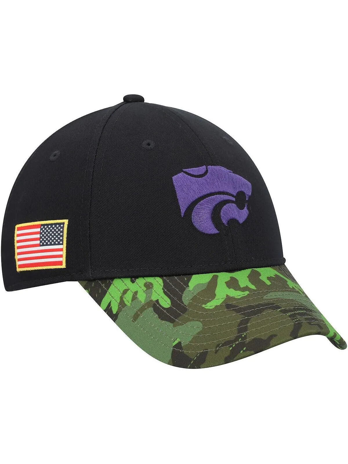 Мужская черная камуфляжная регулируемая кепка Kansas State Wildcats Veterans Day 2Tone Legacy91 Nike — изображение 1 из 4