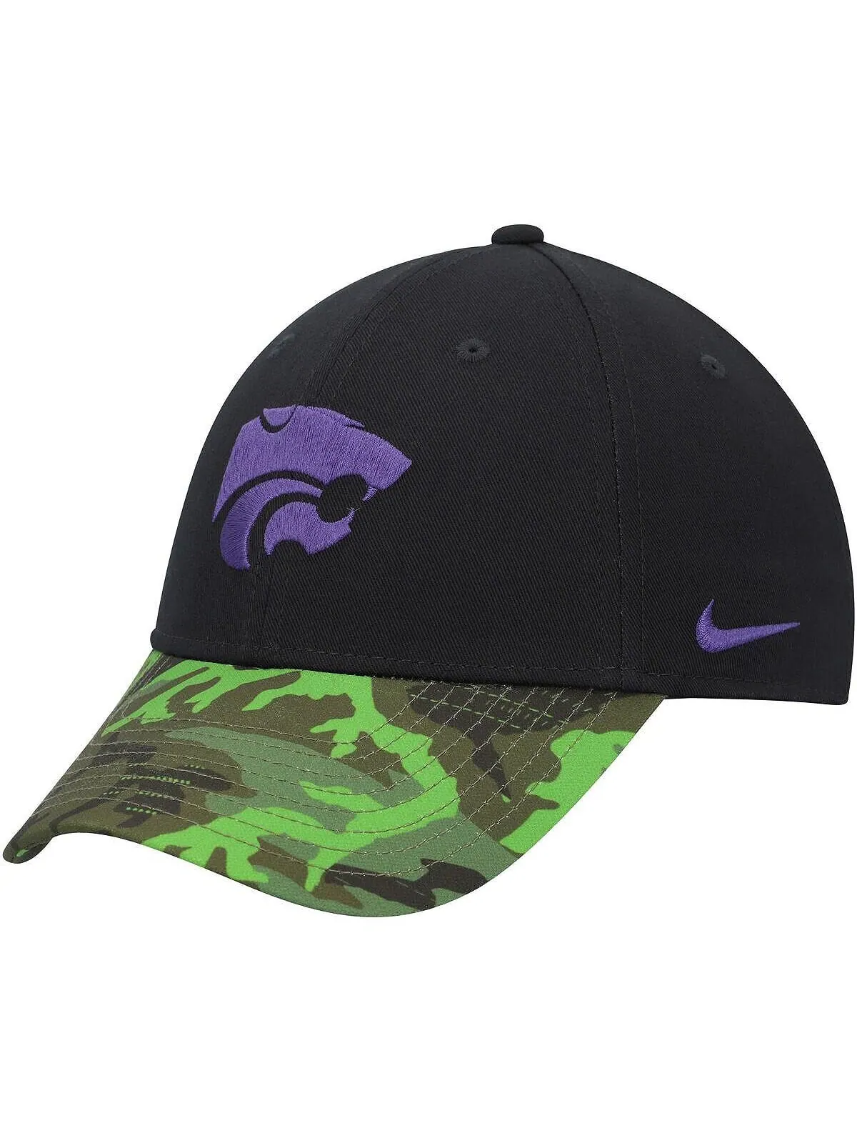 Мужская черная камуфляжная регулируемая кепка Kansas State Wildcats Veterans Day 2Tone Legacy91 Nike — изображение 3 из 4