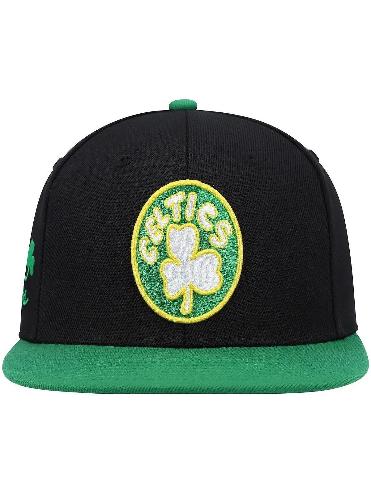 Мужская черно-зеленая кепка Boston Celtics Hardwood Classics Snapback Mitchell & Ness — изображение 2 из 4, черный зеленый
