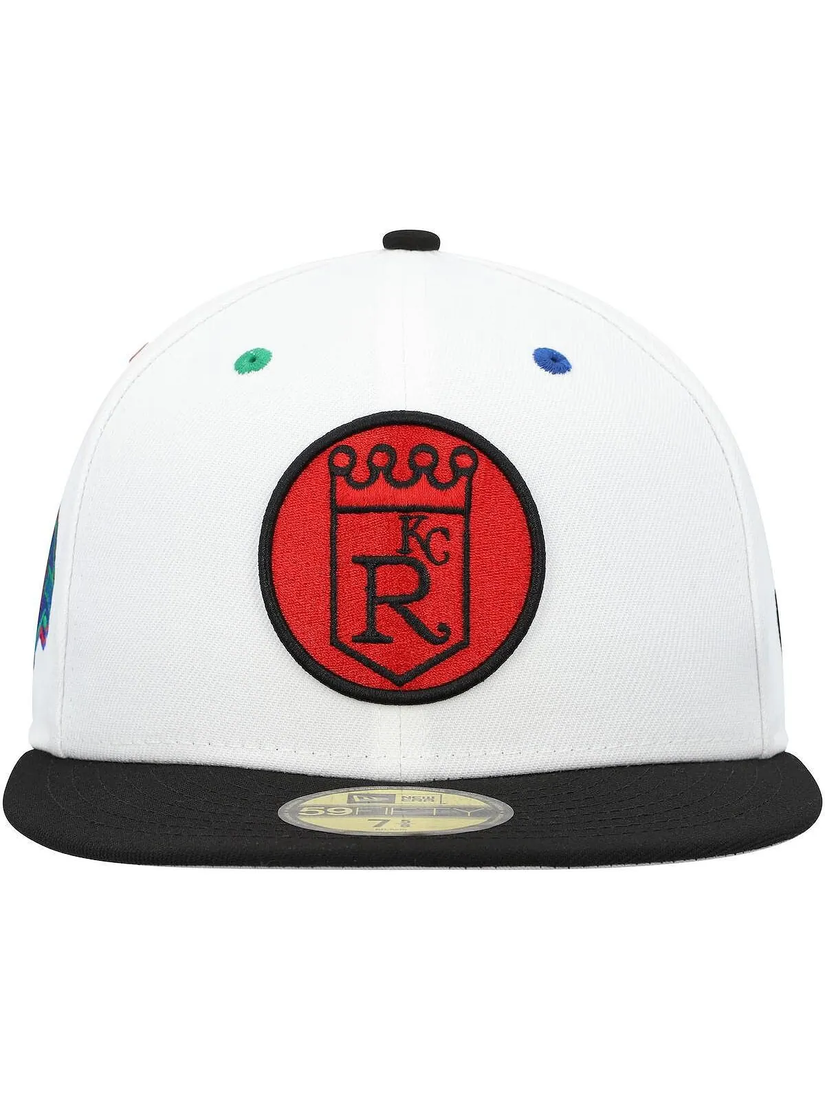 Мужская белая, черная приталенная шляпа Kansas City Royals Primary Eye 59FIFTY New Era — изображение 4 из 4, белый черный
