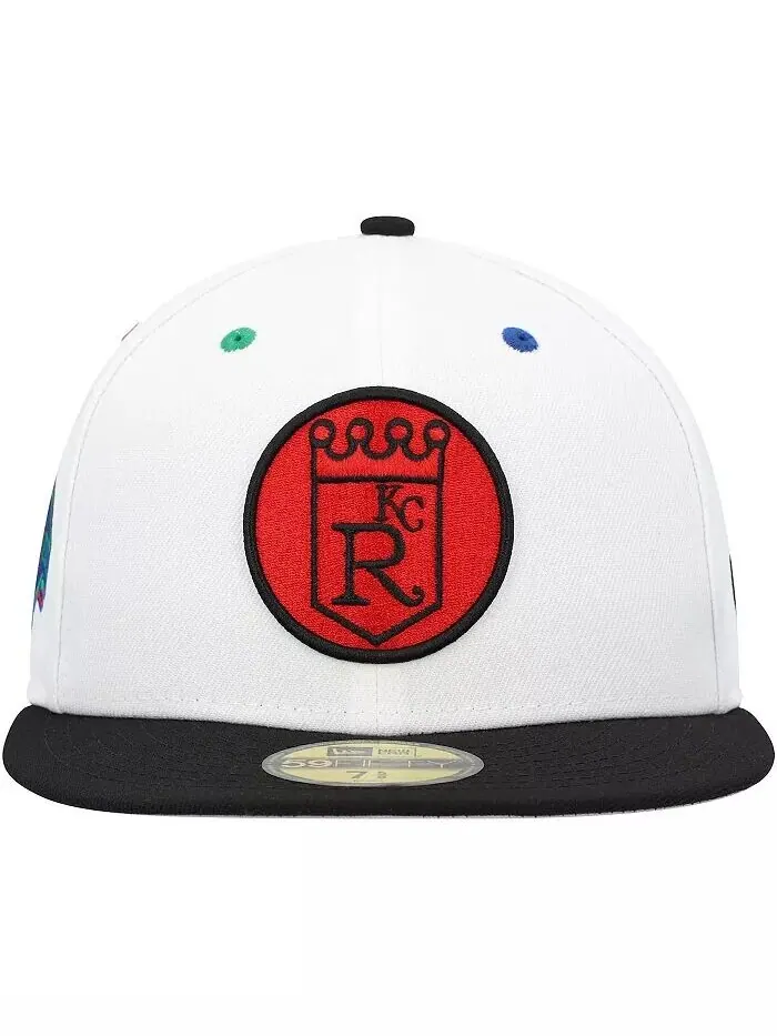 Мужская белая, черная приталенная шляпа Kansas City Royals Primary Eye 59FIFTY New Era — изображение 4 из 4