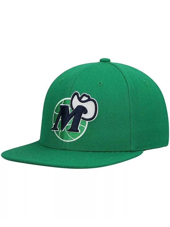 Мужская зеленая кепка Snapback Dallas Mavericks Hardwood Classics Team Ground 2.0 Mitchell & Ness — изображение 1 из 4