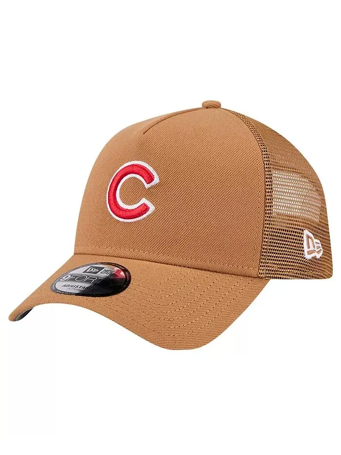 Мужская коричневая бейсболка Chicago Cubs A-Frame Trucker 9FORTY Adjustable New Era — изображение 1 из 4