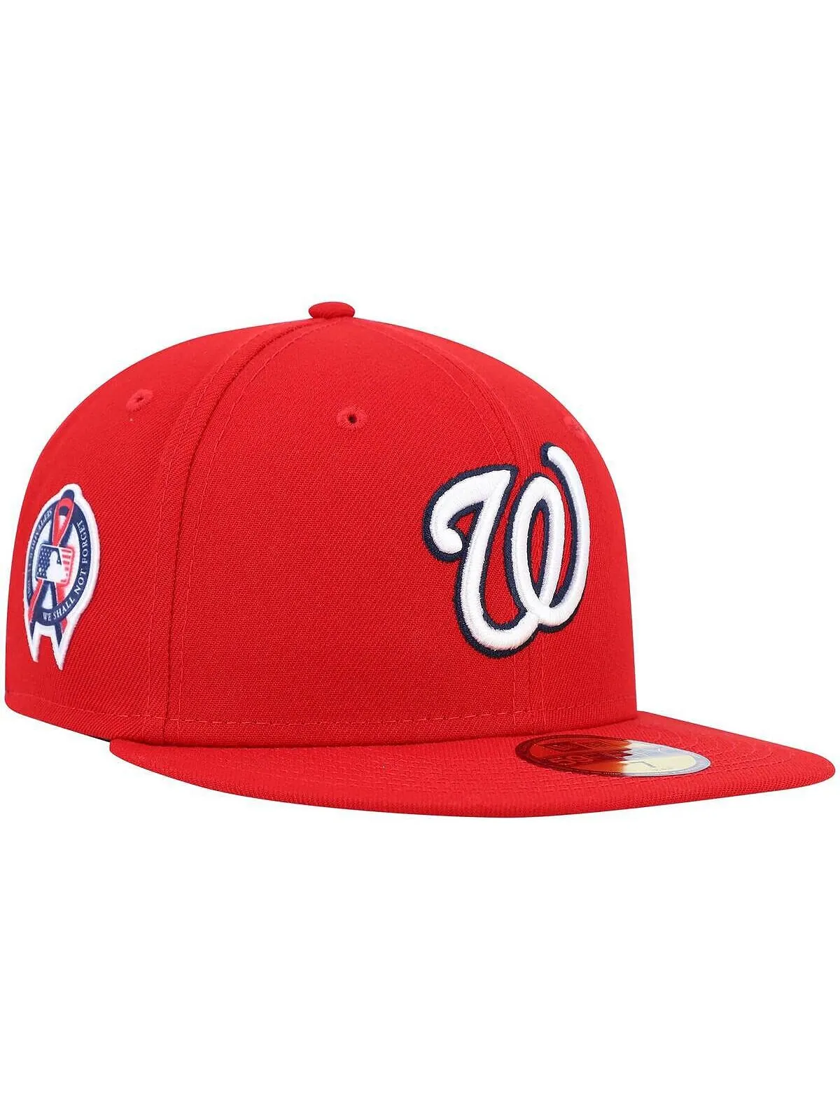 Мужская красная бейсболка Washington Nationals с боковой нашивкой в ​​честь 11 сентября 59FIFTY