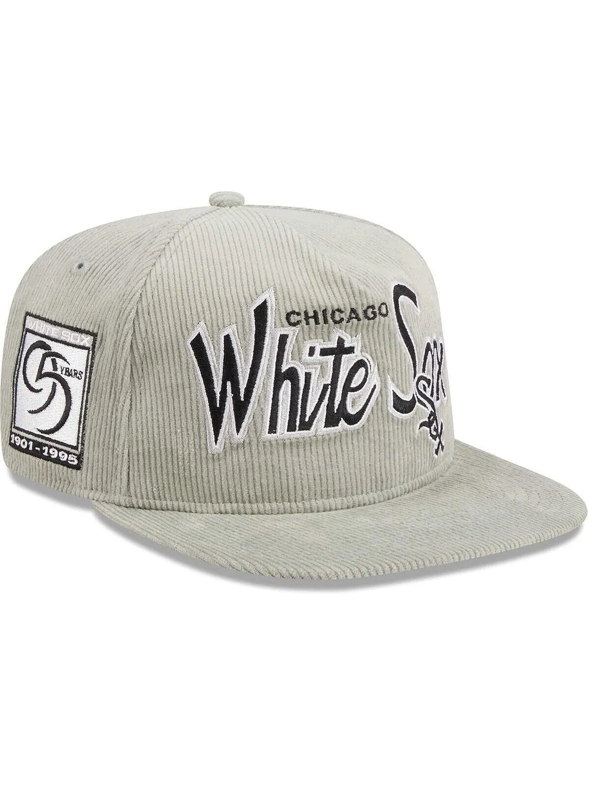 Мужская серая вельветовая регулируемая шляпа для гольфиста Chicago White Sox New Era
