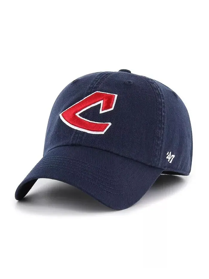 Мужская темно-синяя шляпа Cleveland Indians Cooperstown Collection Franchise Fitted Hat '47 Brand — изображение 1 из 2