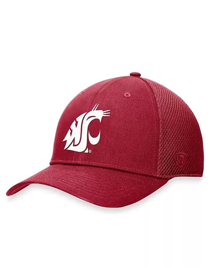 Мужская темно-красная бейсболка Washington State Cougars Spacer Flex Top of the World — изображение 1 из 4