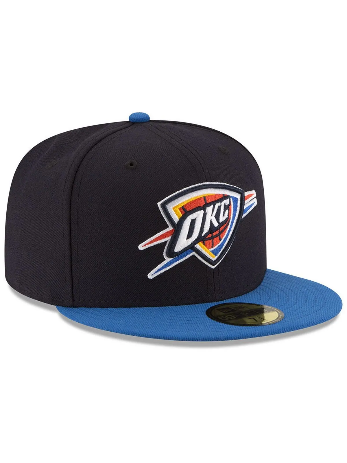 Кепка приталенного кроя Oklahoma City Thunder Basic 2 тона 59FIFTY New Era — изображение 3 из 4, черный/синий